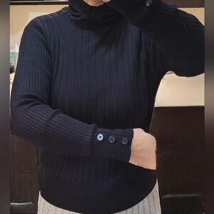 Apt. 9 Black Ribbed Turtleneck Sweater
